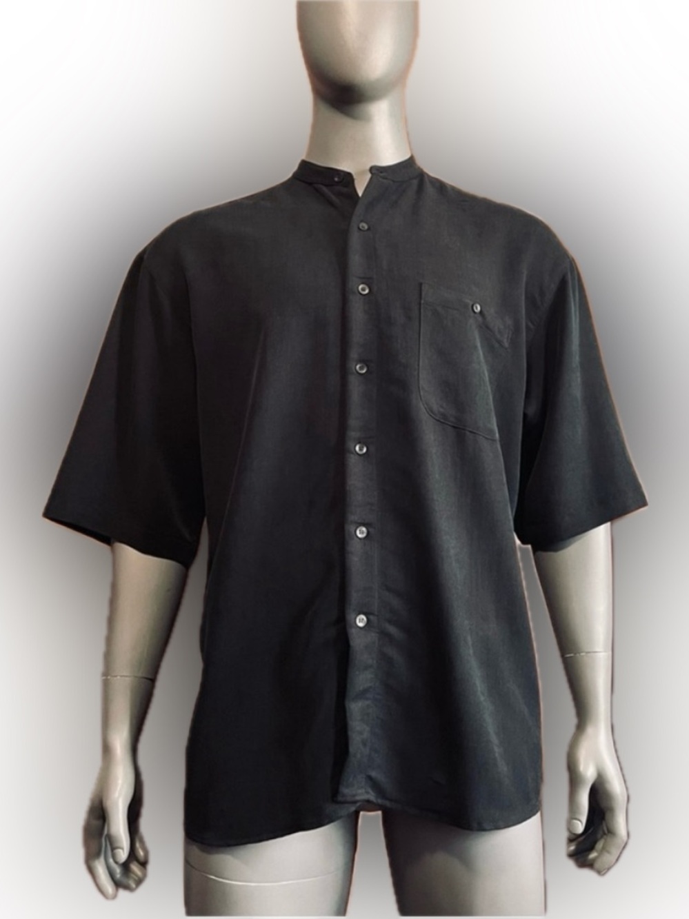 Bruno Men's Large Black Brushed Microfiber “Suede” Button Down Shirt GUC